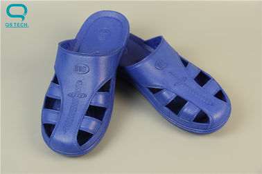 Blue PU Clean Room Slippers , Anti Static Slippers For Dust Free Workshop